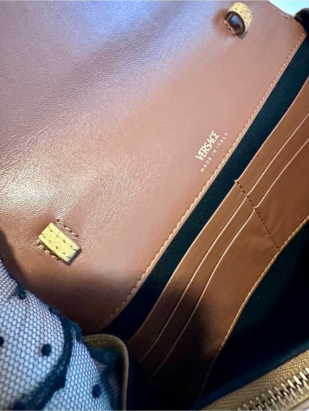 Versace Medusa Suede Sherpa Crossbody Bag - Picture 12 of 17